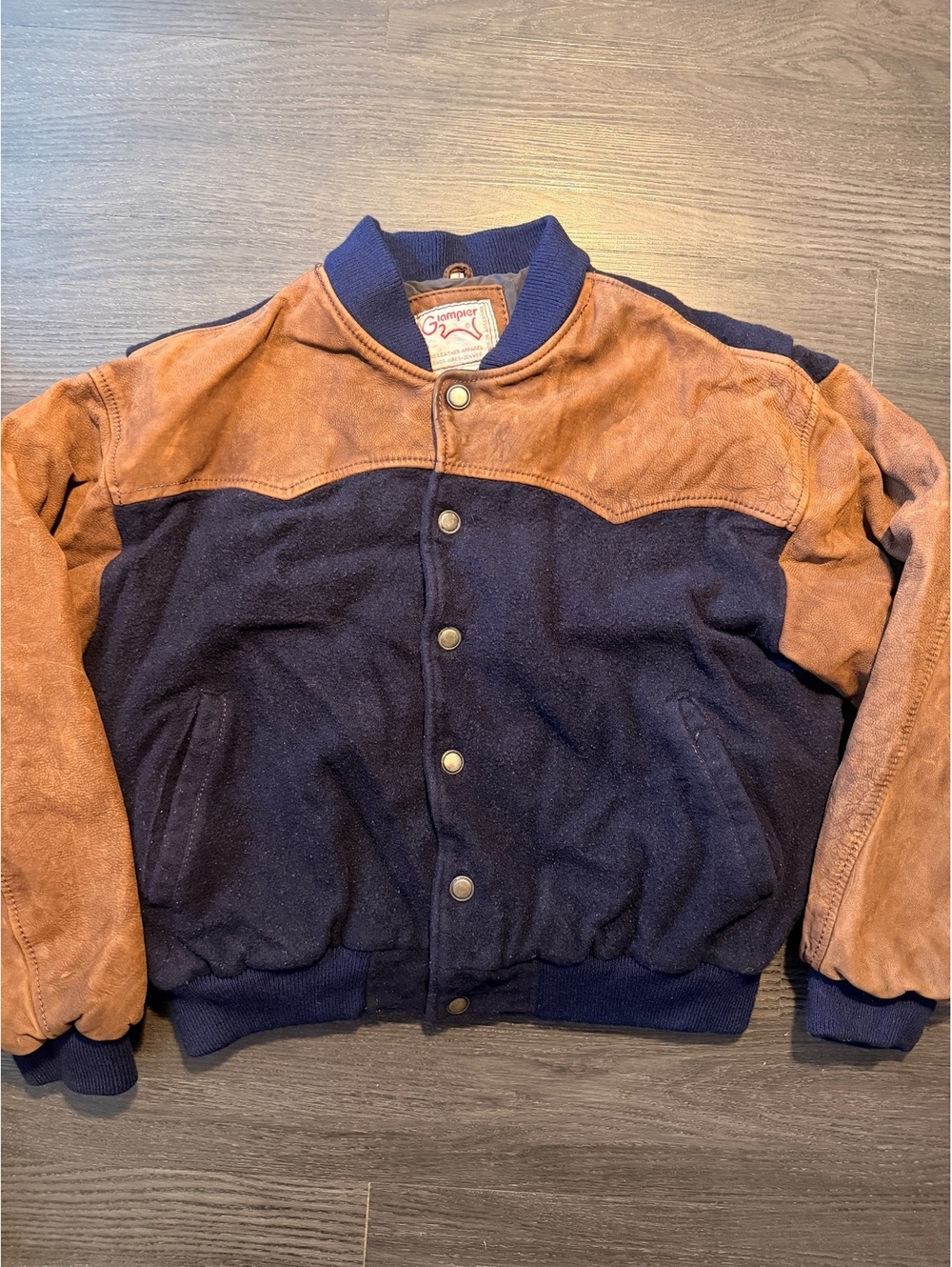 Vintage Giampier Suede & Wool Bomber Jacket